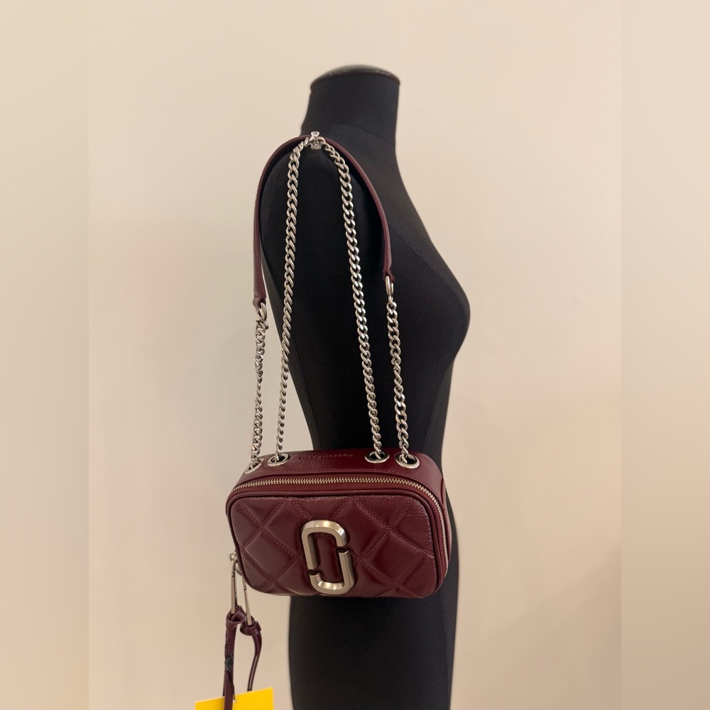 NWT Marc Jacobs quilted soft shot -dark plum